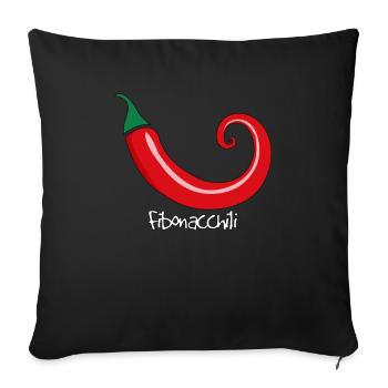 Section dorée en spirale de Fibonacci au piment - Housse de coussin décorative 45 x 45 cm - noir - Devant