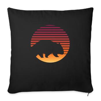 Wombat retro cute australia wilderness wild animal - Sofa pillowcase 17,3'' x 17,3'' (45 x 45 cm) - black - Front