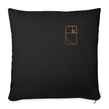 Fibonacci Spirale Goldener Schnitt - Sofakissenbezug 45 x 45 cm - Schwarz - Vorne