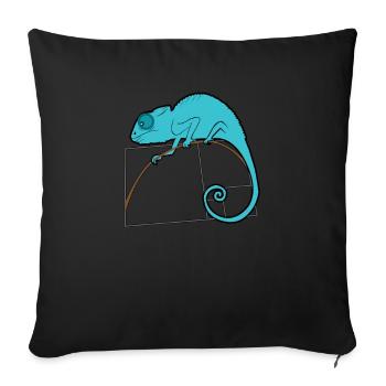 Fibonacci Chamäleon - Goldener Schnitt - Sofakissenbezug 45 x 45 cm - Schwarz - Vorne
