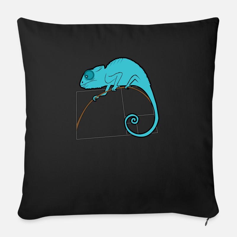 Fibonacci Chamäleon - Goldener Schnitt - Sofakissenbezug 45 x 45 cm - Schwarz