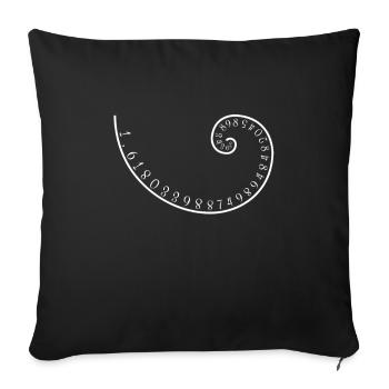 1.618 golden ratio - Fibonacci numbers - Sofa pillowcase 17,3'' x 17,3'' (45 x 45 cm) - black - Front
