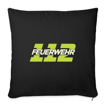 Feuerwehr 112 - Sofakissenbezug 45 x 45 cm - Schwarz - Vorne