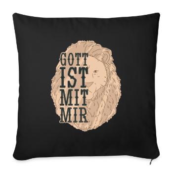 Gott ist mit Mir - Sofakissenbezug 45 x 45 cm - Schwarz - Vorne