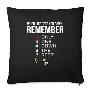 When Life Gets You Down Biker Motorcycle Gears Motor - Sofa pillowcase 17,3'' x 17,3'' (45 x 45 cm) - black - Front