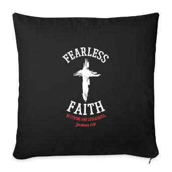 Une foi sans anxiété soit forte et courageuse Joshua 1.9 - Housse de coussin décorative 45 x 45 cm - noir - Devant