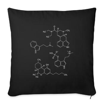 Molécules - Housse de coussin décorative 45 x 45 cm - noir - Devant
