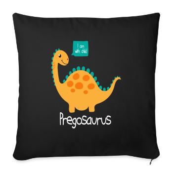 Pregosaurus pregnancy dinosaurs - Sofa pillowcase 17,3'' x 17,3'' (45 x 45 cm) - black - Front