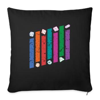 Jeu de plateau dés jeu de plateau jeu nerd - Housse de coussin décorative 45 x 45 cm - noir - Devant