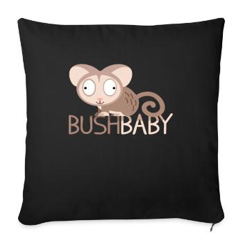 Bush bébé singe Galagos Galagonidae - Housse de coussin décorative 45 x 45 cm - noir - Devant