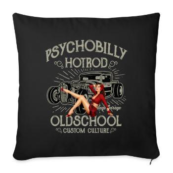 Hot Rod Pinup Oldschool Psychobilly - Sofa pillowcase 17,3'' x 17,3'' (45 x 45 cm) - black - Front