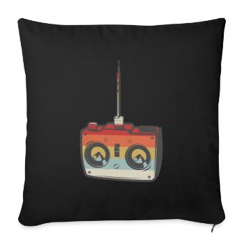 Télécommande RC voiture modèle de voiture rétro - Housse de coussin décorative 45 x 45 cm - noir - Devant