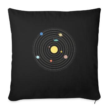 Flat Earth Universe Flatterdler Planet - Housse de coussin décorative 45 x 45 cm - noir - Devant