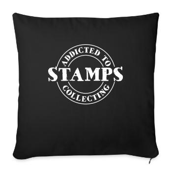 Addicted To Stamps Collecting postage stamp - Sofa pillowcase 17,3'' x 17,3'' (45 x 45 cm) - black - Front
