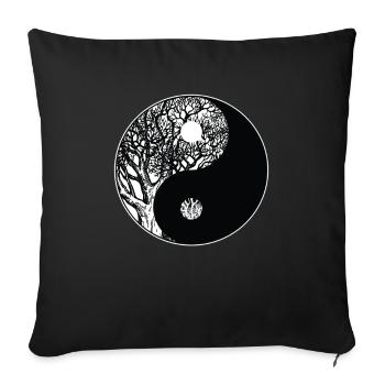 Ying Yang Méditation Relax Yoga Yogi - Housse de coussin décorative 45 x 45 cm - noir - Devant