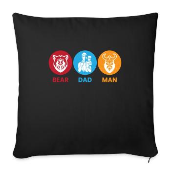 Bear Dad Man Beard Wearer Father Viking - Sofa pillowcase 17,3'' x 17,3'' (45 x 45 cm) - black - Front