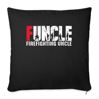 Funcle pompier oncle - Housse de coussin décorative 45 x 45 cm - noir - Devant
