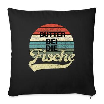 Beurre au poisson - Nord allemand bas allemand - Housse de coussin décorative 45 x 45 cm - noir - Devant