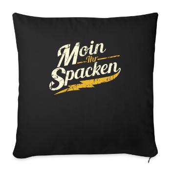 Moin Ihr Spacken Retro Spruch - Sofakissenbezug 45 x 45 cm - Schwarz - Vorne