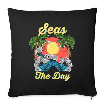 Seas the day - Sofakissenbezug 45 x 45 cm - Schwarz - Vorne