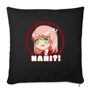 Anime fille disant nani - Housse de coussin décorative 45 x 45 cm - noir - Devant