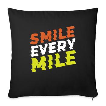 Smile Every Mile Run Runner Jogger - Sofa pillowcase 17,3'' x 17,3'' (45 x 45 cm) - black - Front