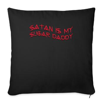 Satan est mon cadeau Sugar Daddy - Housse de coussin décorative 45 x 45 cm - noir - Devant