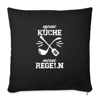 Chefkoch Küche Meine Küche Meine Regeln - Sofakissenbezug 45 x 45 cm - Schwarz - Vorne