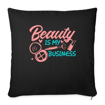 Beauty is my business - design for beauticians - Sofa pillowcase 17,3'' x 17,3'' (45 x 45 cm) - black - Front