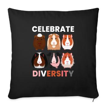 Celebrate Diversity Guinea Pig Sweet - Sofa pillowcase 17,3'' x 17,3'' (45 x 45 cm) - black - Front