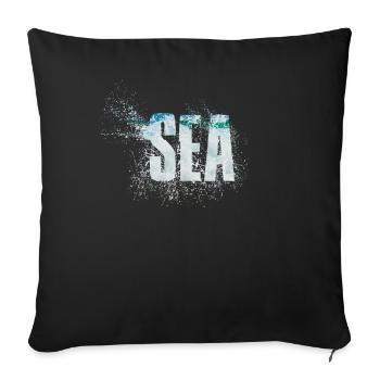 Sea - Sofa pillowcase 17,3'' x 17,3'' (45 x 45 cm) - black - Front