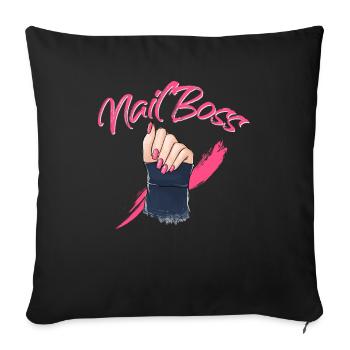 Nail Boss - nail design - Sofa pillowcase 17,3'' x 17,3'' (45 x 45 cm) - black - Front