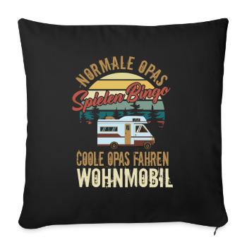 Camping-cars Cool Grandpas Drive - Camping Design - Housse de coussin décorative 45 x 45 cm - noir - Devant