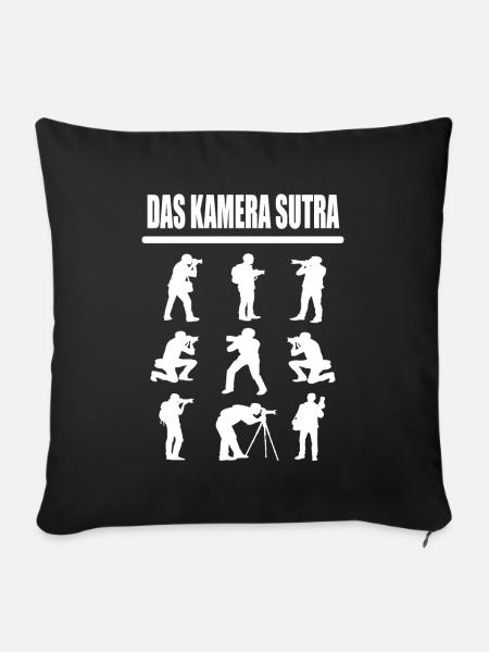 Kamera Sutra Lustiger Fotografen Spruch Geschenk - Sofakissenbezug 45 x 45 cm - Schwarz