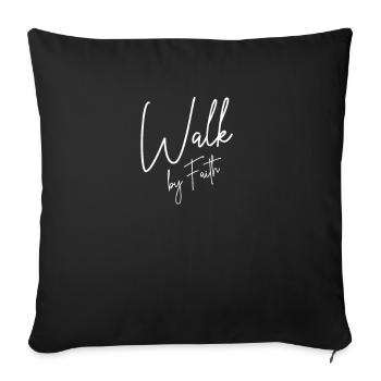 Christ walk by Faith - Housse de coussin décorative 45 x 45 cm - noir - Devant