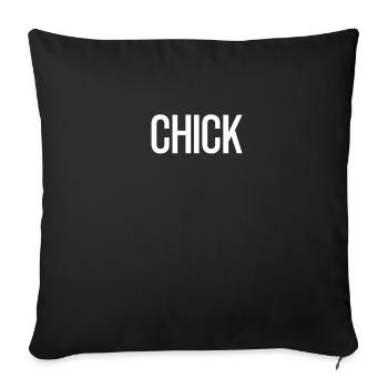 Poulet poussin - Housse de coussin décorative 45 x 45 cm - noir - Devant