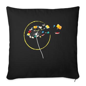 Livres fleur lecture livre littérature - Housse de coussin décorative 45 x 45 cm - noir - Devant