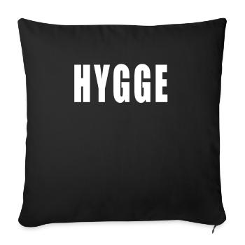 Hygge Danemark Dane Scandinavie Danoise sagesse - Housse de coussin décorative 45 x 45 cm - noir - Devant