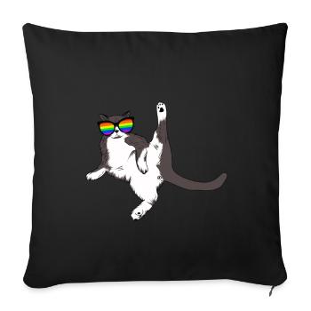 Cat Love Gay and Lesbian LGBT Pride - Sofakissenbezug 45 x 45 cm - Schwarz - Vorne