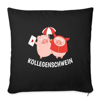 Kollegenschwein Büro Arbeitskollegen - Sofakissenbezug 45 x 45 cm - Schwarz - Vorne