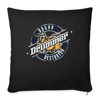 Drumm Drummer Destroy Grunge Vintage Music Drummer - Sofakissenbezug 45 x 45 cm - Schwarz - Vorne