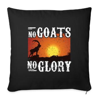 No Goats No Glory Goat - Sofa pillowcase 17,3'' x 17,3'' (45 x 45 cm) - black - Front