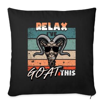 Goat Relax i´ve Goat this Goat - Sofakissenbezug 45 x 45 cm - Schwarz - Vorne