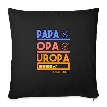 Uropa Opa Papa Geschenk werdender Uropas - Sofakissenbezug 45 x 45 cm - Schwarz - Vorne