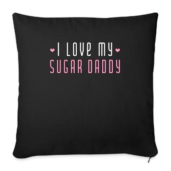J'aime mon papa de sucre I Babygirl Babe Gift - Housse de coussin décorative 45 x 45 cm - noir - Devant
