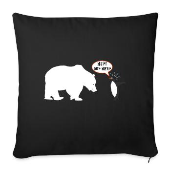 Rencontre drôle d'ours polaire et de pingouin au pôle Sud - Housse de coussin décorative 45 x 45 cm - noir - Devant