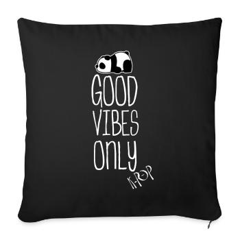 K - Pop good vibes only Panda - Sofakissenbezug 45 x 45 cm - Schwarz - Vorne