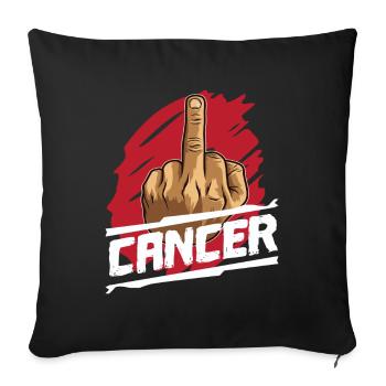 F... Cancer Maladie Lutte contre le cancer - Housse de coussin décorative 45 x 45 cm - noir - Devant