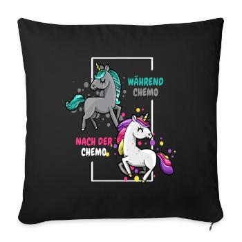 Alors que chimio Après chimio cancer - Housse de coussin décorative 45 x 45 cm - noir - Devant