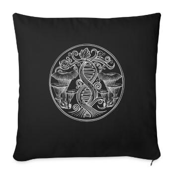 Chanterelle Mushrooms Collect mushrooms - Sofa pillowcase 17,3'' x 17,3'' (45 x 45 cm) - black - Front